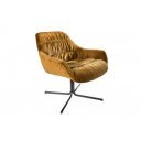 BIG DUTCH design bársony fotel - okker