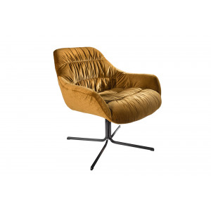 BIG DUTCH design bársony fotel - okker