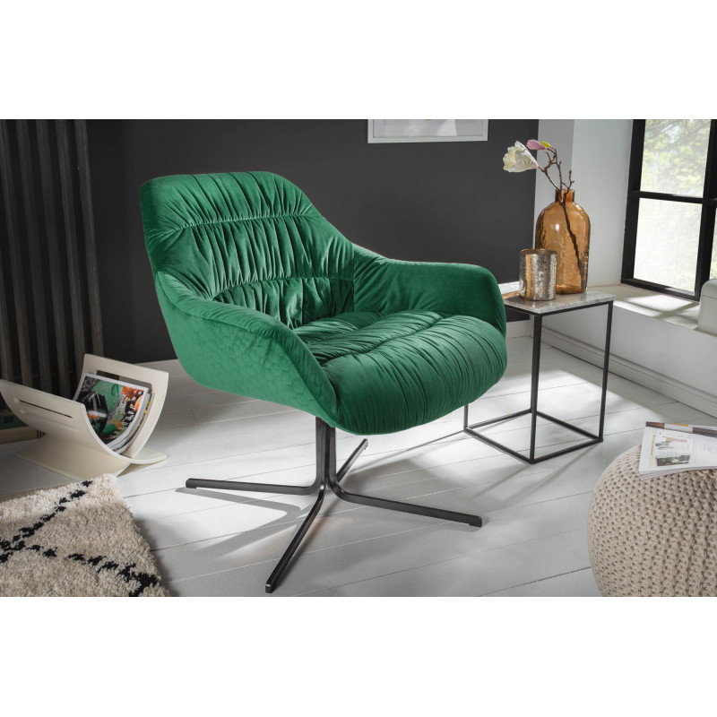 BIG DUTCH design bársony fotel - smaragd