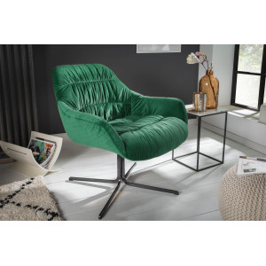 BIG DUTCH design bársony fotel - smaragd INVICTA