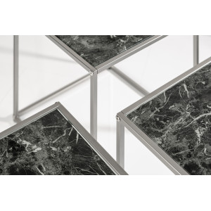ELEMENTS design márvány lerakóasztal szett - fekete