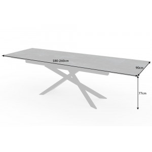 EUPHORIA exkluzív bővíthető étkezőasztal - láva - 180-220-260cm