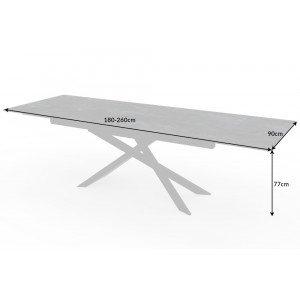 EUPHORIA exkluzív bővíthető étkezőasztal - láva - 180-220-260cm