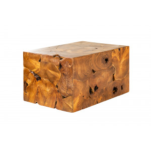 SQUARE modern teakfa dohányzóasztal - 90cm