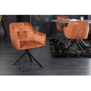 LOFT design bársony szék - barna INVICTA