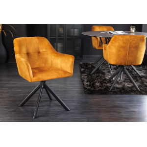 LOFT design bársony szék - sárga INVICTA