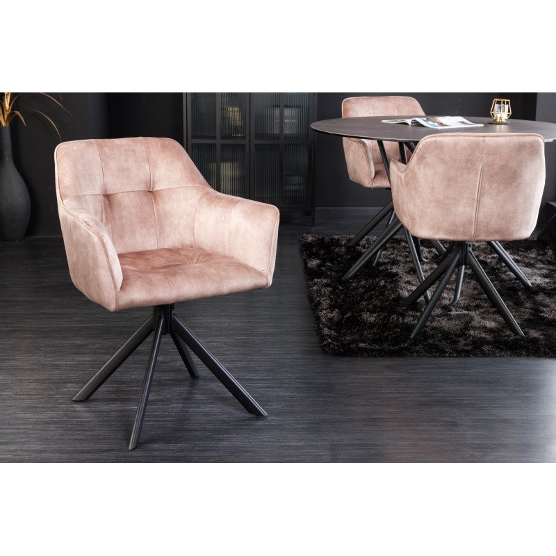 LOFT design bársony szék - pezsgő