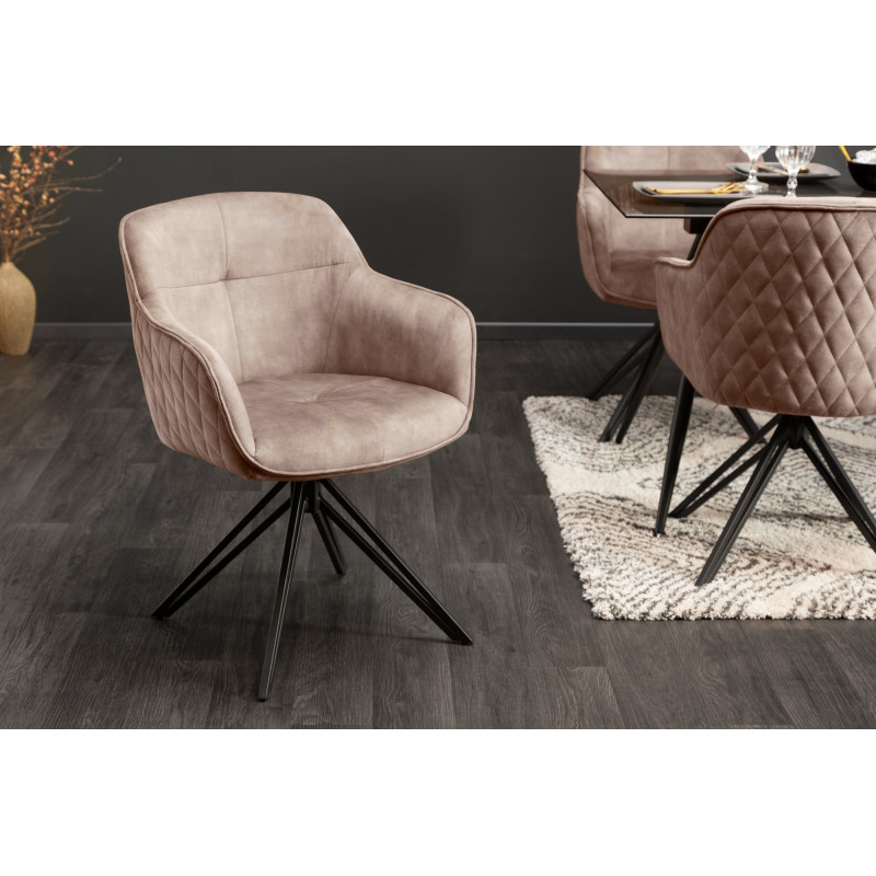 EUPHORIA design bársony szék - beige