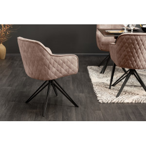 EUPHORIA design bársony szék - beige