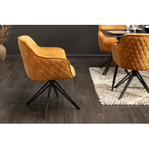 EUPHORIA design bársony szék - sárga