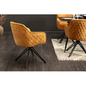 EUPHORIA design bársony szék - sárga