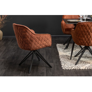 EUPHORIA design bársony szék - barna