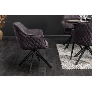 EUPHORIA design bársony szék - szürke