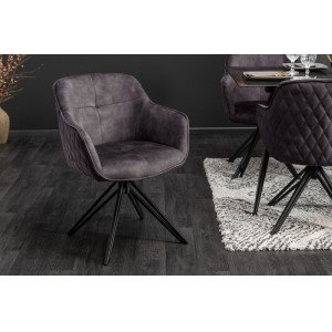 EUPHORIA design bársony szék - szürke