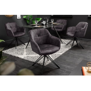 EUPHORIA design bársony szék - szürke INVICTA