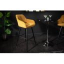 STICH design bársony bárszék - okkersárga