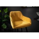 STICH design bársony bárszék - okkersárga