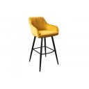 STICH design bársony bárszék - okkersárga