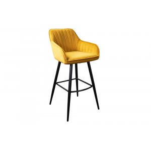 STICH design bársony bárszék - okkersárga