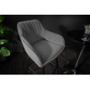 STICH design bársony bárszék - szürke