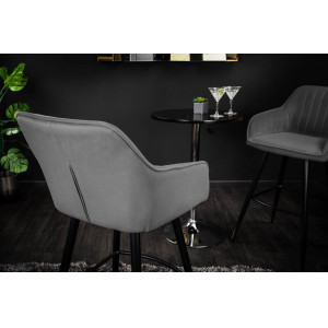 STICH design bársony bárszék - szürke