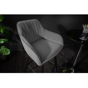 STICH design bársony bárszék - szürke