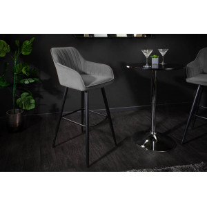 STICH design bársony bárszék - szürke