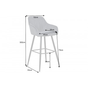 STICH design bársony bárszék - szürke