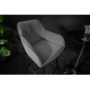 STICH design bársony bárszék - szürke