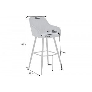 STICH design bársony bárszék - szürke