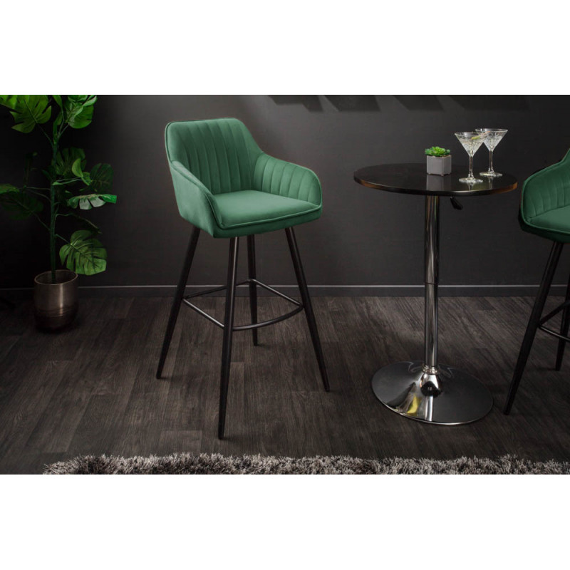 STICH design bársony bárszék - zöld