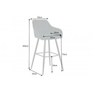 STICH design bársony bárszék - zöld