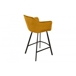 BERNARD design bársony bárszék - okkersárga