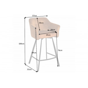 BERNARD design bársony bárszék - okkersárga