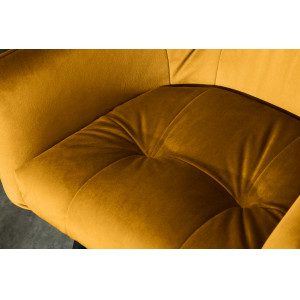 BERNARD design bársony bárszék - okkersárga