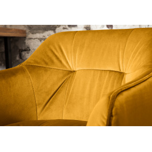 BERNARD design bársony bárszék - okkersárga
