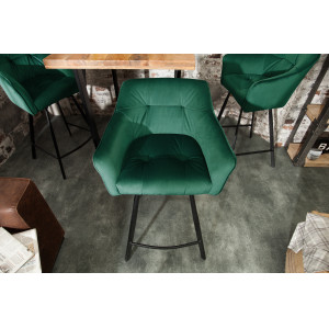 BERNARD design bársony bárszék - zöld