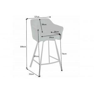 BERNARD design bársony bárszék - zöld