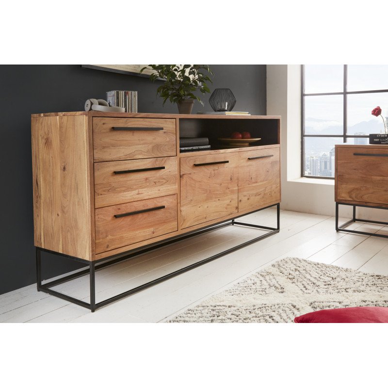 STRAIGHT tömör akác komód - 165cm