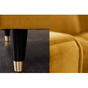 COZY VELVET design bársony kanapé - sárga