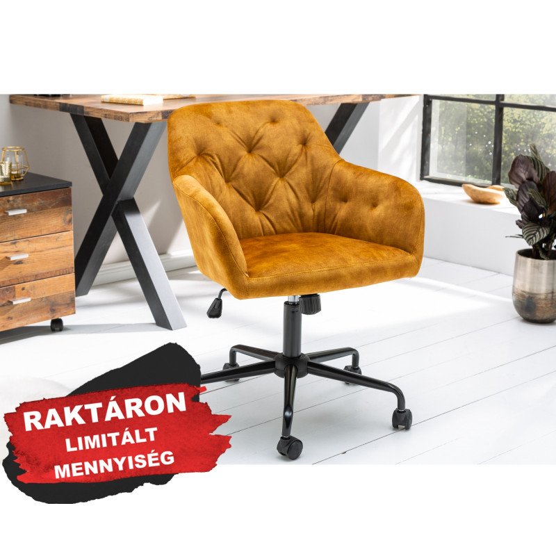 MATCH modern bársony forgószék - okker