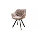 MATCH - design bársony szék - greige