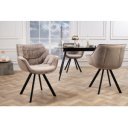 MATCH - design bársony szék - greige