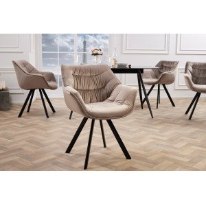 MATCH - design bársony szék - greige INVICTA