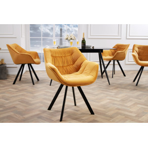 MATCH design bársony szék - okker INVICTA