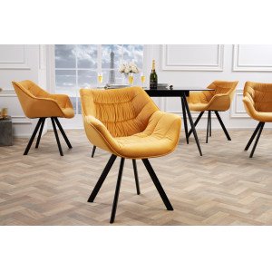 MATCH design bársony szék - okker INVICTA