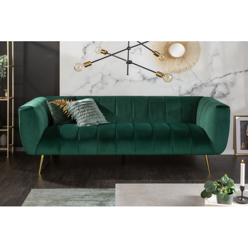 NOBLESSE exkluzív bársony kanapé - smaragd - 225cm