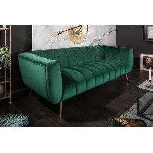 NOBLESSE exkluzív bársony kanapé - smaragd - 225cm