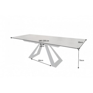 CONCORD design bővíthető étkezőasztal - kerámia- 180-230cm - antracit