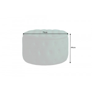 MODERN BAROCK design bársony puff - 75cm - zöld